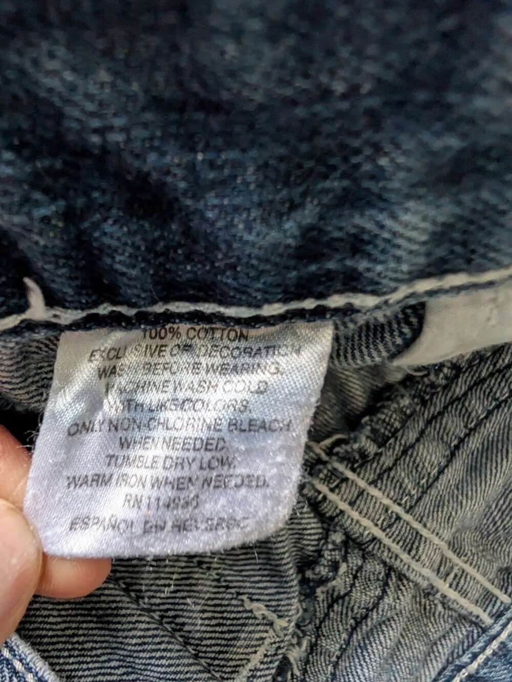 Y2K Pocket Detail Distressed Contrast Stitch Flare Jeans Light Wash Size 29/8 image 8